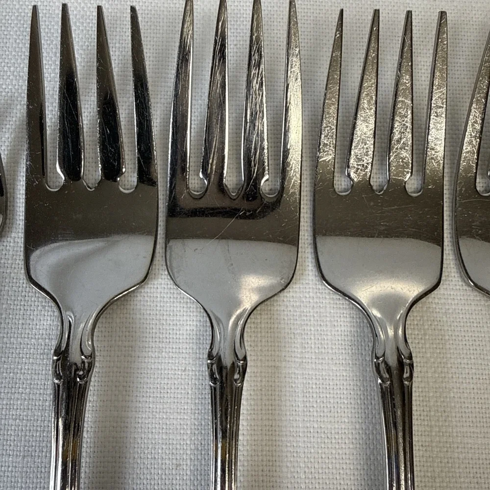 Oneida‎ Community Plantation Stainless Salad Fork Glossy Silverware Flatware  8